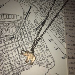 Handmade brass elephant necklace